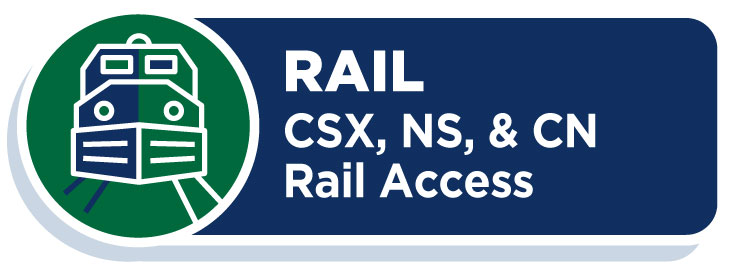 Rail: CSX, NS, & CN, direct rail access